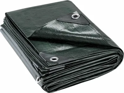 Produktbild von Gewebeplane PE 280g/m² 4x5 grün Polyethylen m. Aluminium Ösen