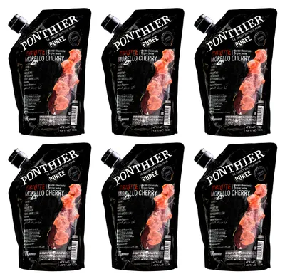 Produktbild von Ponthier KIRSCHEN PÜREE Sauerkirschen-Früchte-Püree 6x 1KG