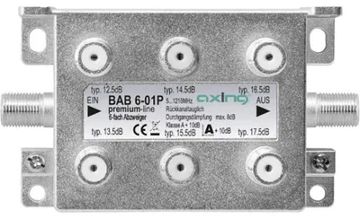 Obrázek produktu pro Axing BAB 6-01P, Rozbočovač, 5 - 1218 MHz, Šedá, A, F, 93 mm