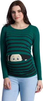 Produktbild von Umstandsshirt Langarm Guck Guck mit Motiv Schwangerschaft M.M.C.