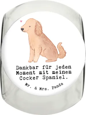 Produktbild von Mr. & Mrs. Panda Dose Cocker Spaniel Moment XL 2000ml - Weiß - Geschenk, Vorratsbehälter, Englische Cockerspaniel, Keksdose, Aufbewahrungsdose, Glasdose, glasbehälter