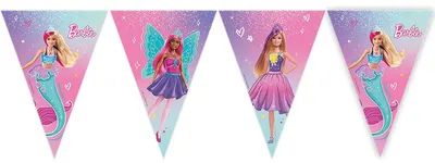 Image de Guirlande Barbie 9 drapeaux, 230 cm