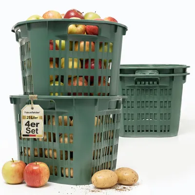 Produktbild von Erntekorb Gartenkorb, Grün, 25 Liter, 4 Stück