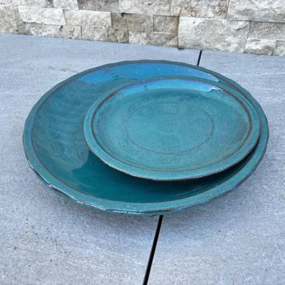 Zdjęcie produktu dla Podstawka pod doniczkę ceramiczna Provencelia Petrol, Ø17 cm x H5 cm, mrozoodporna