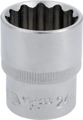 Produktbild von Yato YT-1286, Buchse, 1/2", Metrisch, 1 Kopf/Köpfe, 24 mm, Chrom-Vanadium-Stahl