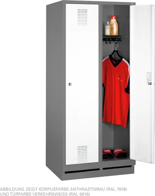 Produktbild von Umkleideschrank mit 2 Abteil Spind Spint Schließfachschrank Abteilbreite: 40 cm