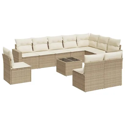 Produktbild von VidaXL 3251455, Cremefarben, Rattan, Gehärtetes Glas, 110 kg, Erwachsene & Kinder, 550 mm, 550 mm