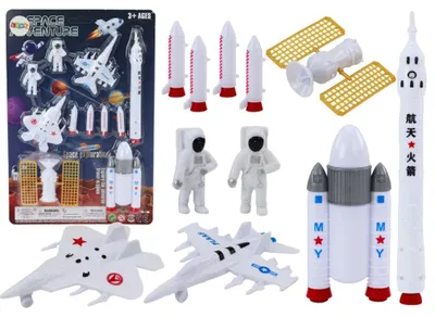 Produktbild von Leantoys Zestaw Figurek Kosmicznych Astronauci Rakiety 11El