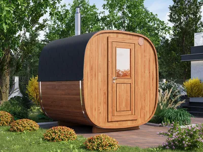 Produktbild von Fjordholz Fass-Sauna Modell Quadro 230 cm