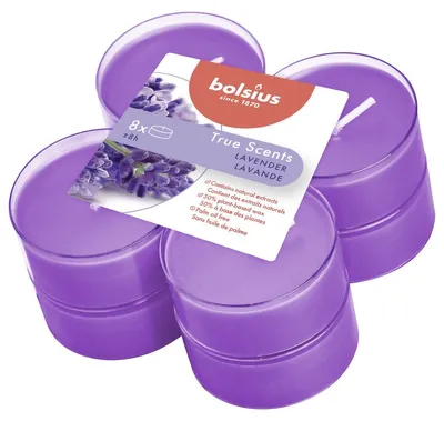 Produktbild von Bolsius Maxi Teelichter True Scents Lavendel 8 Stück