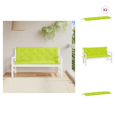 Immagine prodotto di vidaXL Cuscini per panca da giardino 2 pz. Tessuto Oxford verde chiaro 150x50x7 cm - Cuscino di seduta