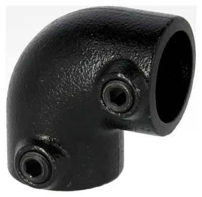 Produktbild von Rohrverbinder Kniestück schwarz 1" (33,7 mm), 90°