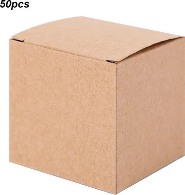 Image de 50PCS Kraft Paper Box Folding Retro Gift Boxes Craft Carton Set for Christmas / Wedding50PCs Paper Box / Set (without Hemp Rope)