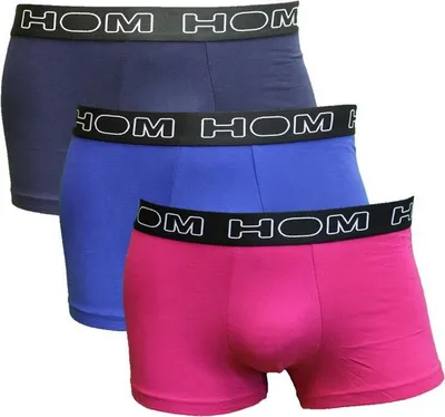 Produktbild von HOM Herren Boxer Briefs 3er Set Boxerlines Pink Blau Navy S