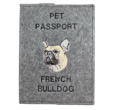 Obrázek produktu pro Art-Dog Obal na doklady – Francouzský buldoček – s výšivkou