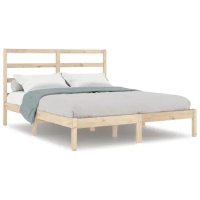 Produktbild von Massivholzbett 135x190 cm aus massivem Kiefernholz, unbehandelt