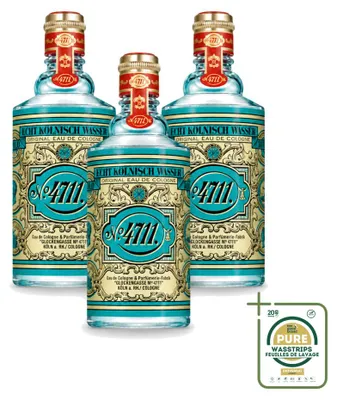 Productafbeelding van 3 x 4711 Original Eau de Cologne - Molanus fles - 100 ml - Voorraadverpakking - 3 stuks