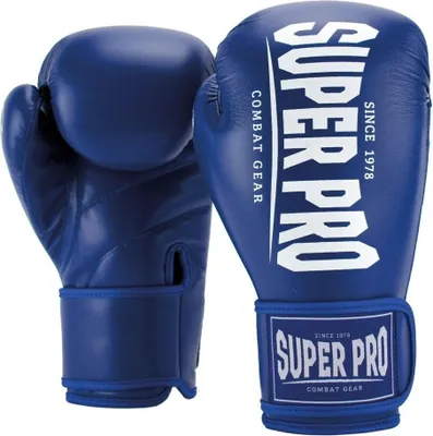 Produktbild von Super Pro Combat Gear Champ (Kick-)Boxhandschuhe Blau/Weiß-14 oz
