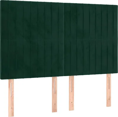 Imagen del producto de vidaXL Cabecero, color verde oscuro, 144 x 5 x 118/128 cm, terciopelo