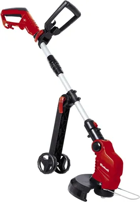 Image de Einhell Coupe-bordures électrique GE-ET 5027, puissance 500 watts, largeur de coupe double fil 27 cm, guidon télescopique en continu, soulagement de la traction du câble, 3402090