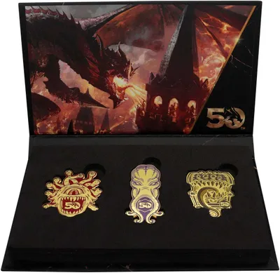Obrázek produktu pro Sada sběratelských odznaků Dungeons & Dragons - 50th Anniversary (3 ks)