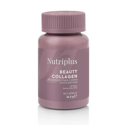 Immagine prodotto di KBruShop Nutriplus Compresse di collagene 30 pezzi - Tipo I e III + Vitamina C - per pelle, capelli, unghie - Cura della bellezza
