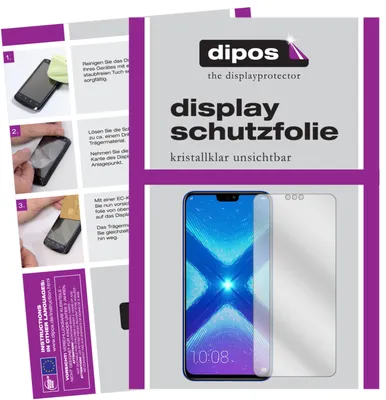 Produktbild von 2+2x Schutzfolie für Honor 8X klar Displayschutzfolie Folie Display Schutz dipos