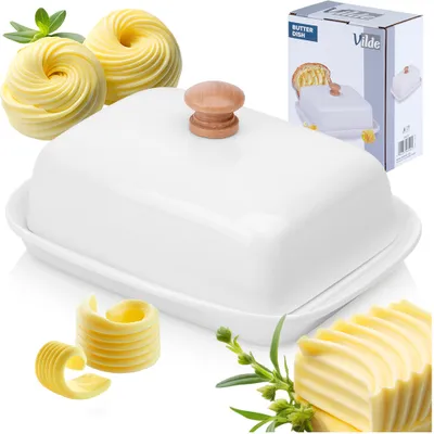 Zdjęcie produktu dla Maselniczka Vilde Maselniczka Ceramiczna maselniczka biała