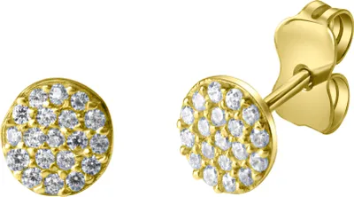 Produktbild von V Ohrstecker 375/- Gold 0,5cm gelb Zirkonia weiß 324320078-2