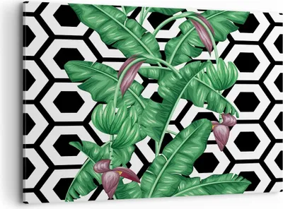 Produktbild von Bild auf Leinwand - Leinwandbild - Blatt Pflanze Blume - 120x80cm - Wand Bild - Wanddeko - Leinwanddruck - Bilder - Kunstdruck - Wanddekoration - Leinwand bilder - Wandkunst - AA120x80-3798
