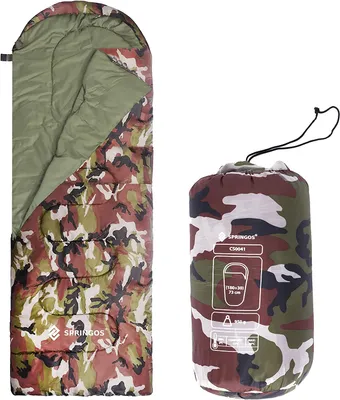 Obrázok produktu pre SPRINGOS Spací vak Peřina 73 x 210 cm vrátane baliaceho vaku Múmia Outdoorový spací vak na turistiku Piknik Kempovanie Festival Peřina s kapucňou
