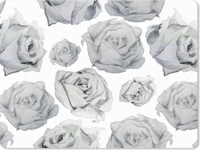 Produktbild von MuchoWow® Mauspad Mousepad Rosen - Blume - Schwarz und weiß - Muster 40x30 cm - Mousepads - Maus Mat - Pad - Mausunterlage - Anti Rutsch