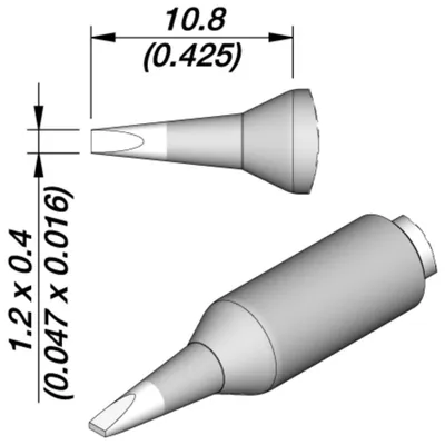 Obrázek produktu pro JBC pájecí hrot řady C245E, C245158E/1,2 x 0,4 mm, dláto C245158E