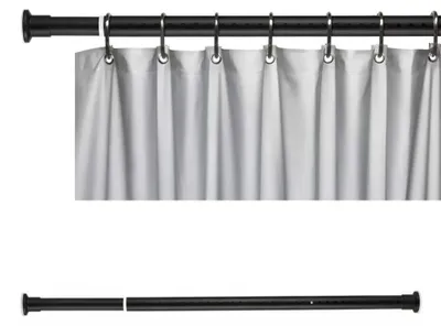 Produktbild von Duschvorhangstange - Teleskop Spannstange - Ausziehbar 210–260 cm - Ohne Bohren - Rutschfest - Schwarz