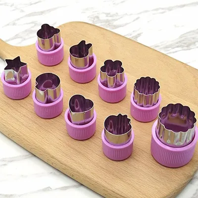 Obrázek produktu pro 9 ks ovoce zelenina řezací formy kreslený řezací formy květiny dort sušenky řezání tvaru nástroje fondán cukrářské formy
