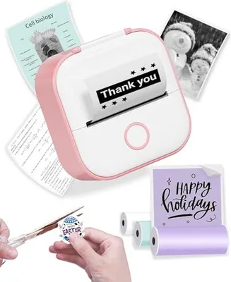 Produktbild von PHOMEMO MINI -Etikettendrucker, T02 Aufkleber Foto Drucker -Smartphone, Mobiltelefon Thermal kleines 3 -Rollenpapier, 203 DPI -Aufkleber, Bluetooth -D