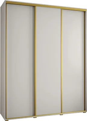 Produktbild von MEBLE KRYSPOL Davos 1 Schrank, drei Türen - 235,2x200x45 cm - Weiß Weiß Gold