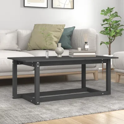 Produktbild von The Living Store Couchtisch Grau 110x55x45 cm Massivholz Kiefer