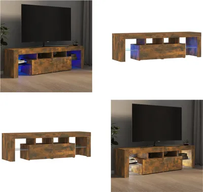 Produktbild von vidaXL TV Schrank mit LED Leuchten Räuchereiche 140x36,5x40 cm - TV-Schrank - TV-Schränke - TV-Möbel - TV-Ständer