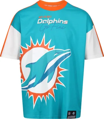 Produktbild von Recovered T-Shirt NFL Dolphins Miami Cut and Sew Oversized für alle Miami Dolphins-Fans Aqua L
