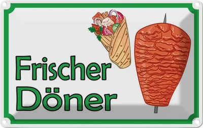Produktbild von vianmo Blechschild 20x30 cm frischer Döner Restaurant Essen Trinken