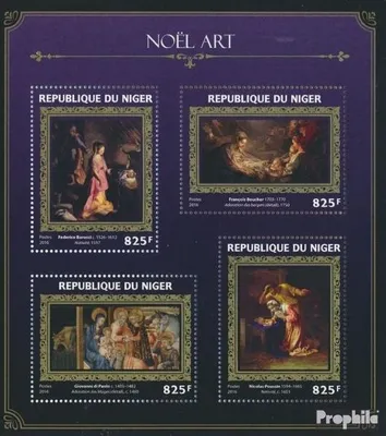 Produktbild von Briefmarken Niger 2016 Mi 4387-4390 Kleinbogen (kompl. Ausg.) postfrisch Weihnachtskunst