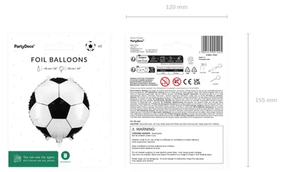 Produktbild von Folienballon Fußball 35cm Weiß / Schwarz