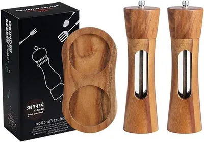Obrázek produktu pro Sada mlýnků na pepř a sůl z akáciového dřeva