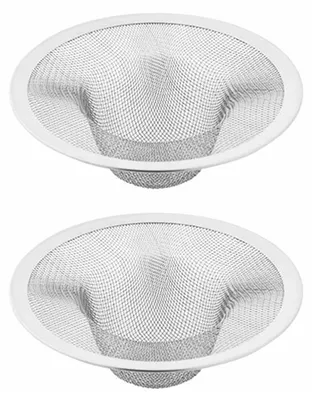 Productafbeelding van Afvoersieb - 2 stuks, roestvrij staal - Filter voor keukenspoelbak, douche en vloerafvoer - Ø 9 cm
