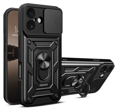 Produktbild von Armor Handyhülle für Apple iPhone 17 Kameraschutz Handy Panzer Case Cover Schutzhülle Outdoor Farbe: Schwarz