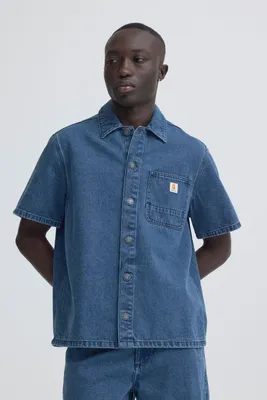 Produktbild von Blend BHIgs Herren Jeanshemd Hemd Kurzarmhemd 100% Baumwolle Relaxed Fit