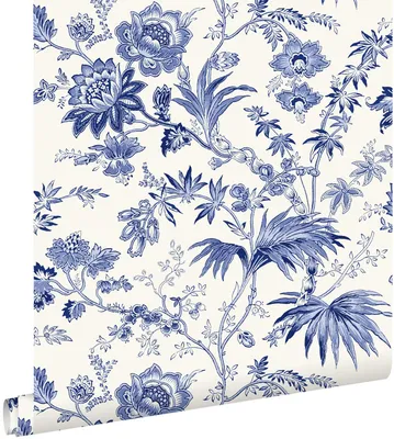 Produktbild von ESTAhome Tapete Blumenmuster Indigoblau 50 x 900 cm