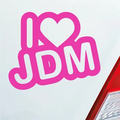 Produktbild von Auto Aufkleber I Love JDM Liebe Tuning 12x10 cm Pink Sticker Heckscheibenaufkleber