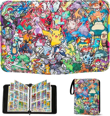 Produktbild von Pokémon Sammelalbum für Pokemon Karten,900 Taschen Sammelkarten Album 50 Seiten Sammelmappe Karten Heft, Hochwertiges Tragbar Wasserdicht